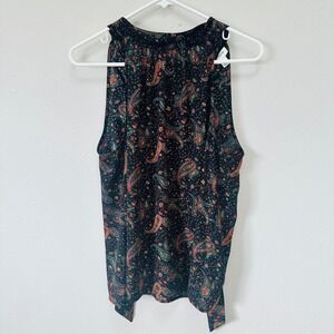 J. Crew - Paisley Halter - Necktie Back Tank Top - Women's -Sz 4 Black Red Green